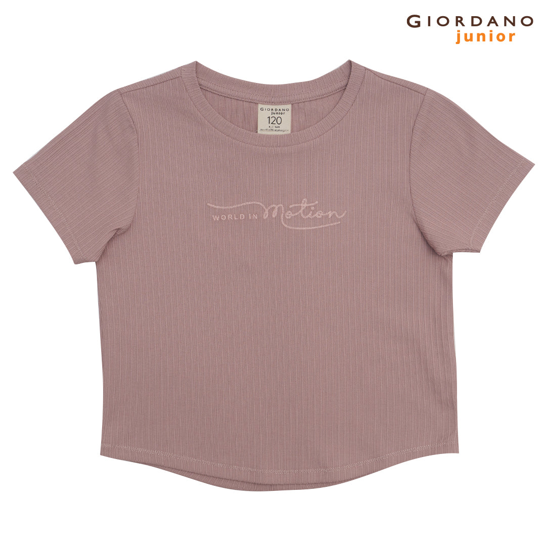 GIORDANO Junior Girls Crew Neck Embroidery Tee (03325219) - Image 7