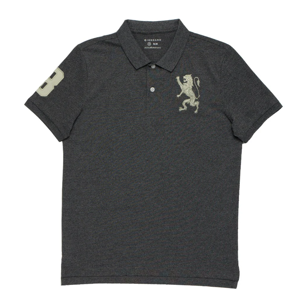 GIORDANO 3D Lion Polo (01014222) - 42 - Melange Dark Grey - Image 10