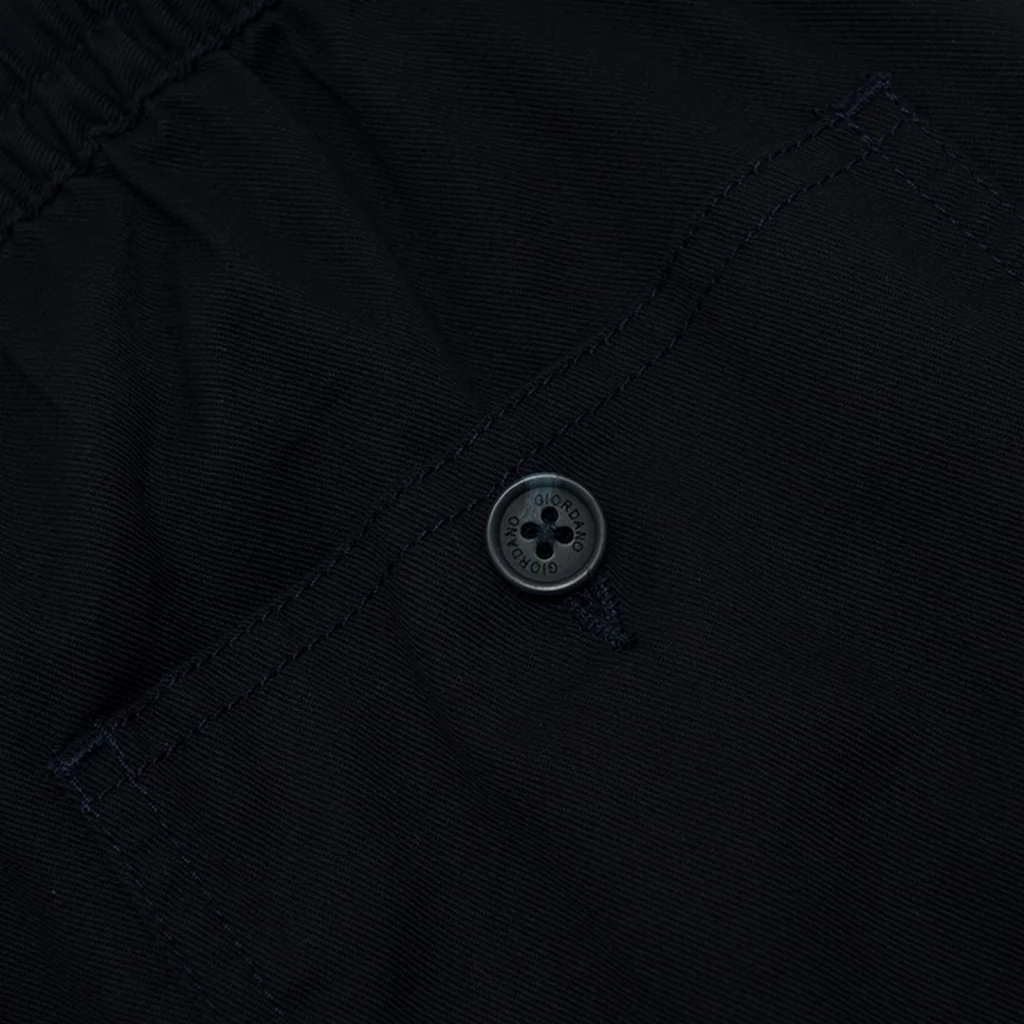 Men's Cotton Twill Mid Rise Drawstring Pants (01112201) - 08 - New Navy - Image 7