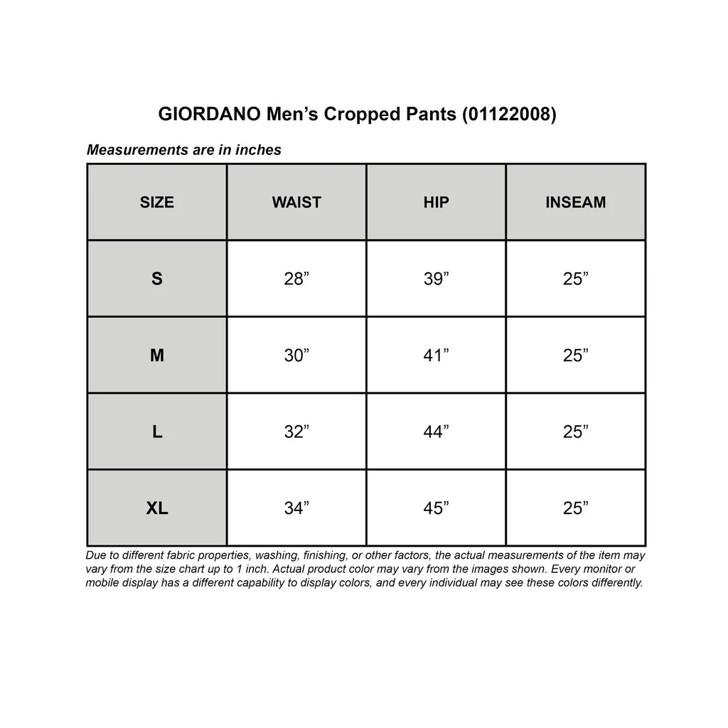 GIORDANO Men's Cropped Pants (01122008) - 03 - Black - Image 9