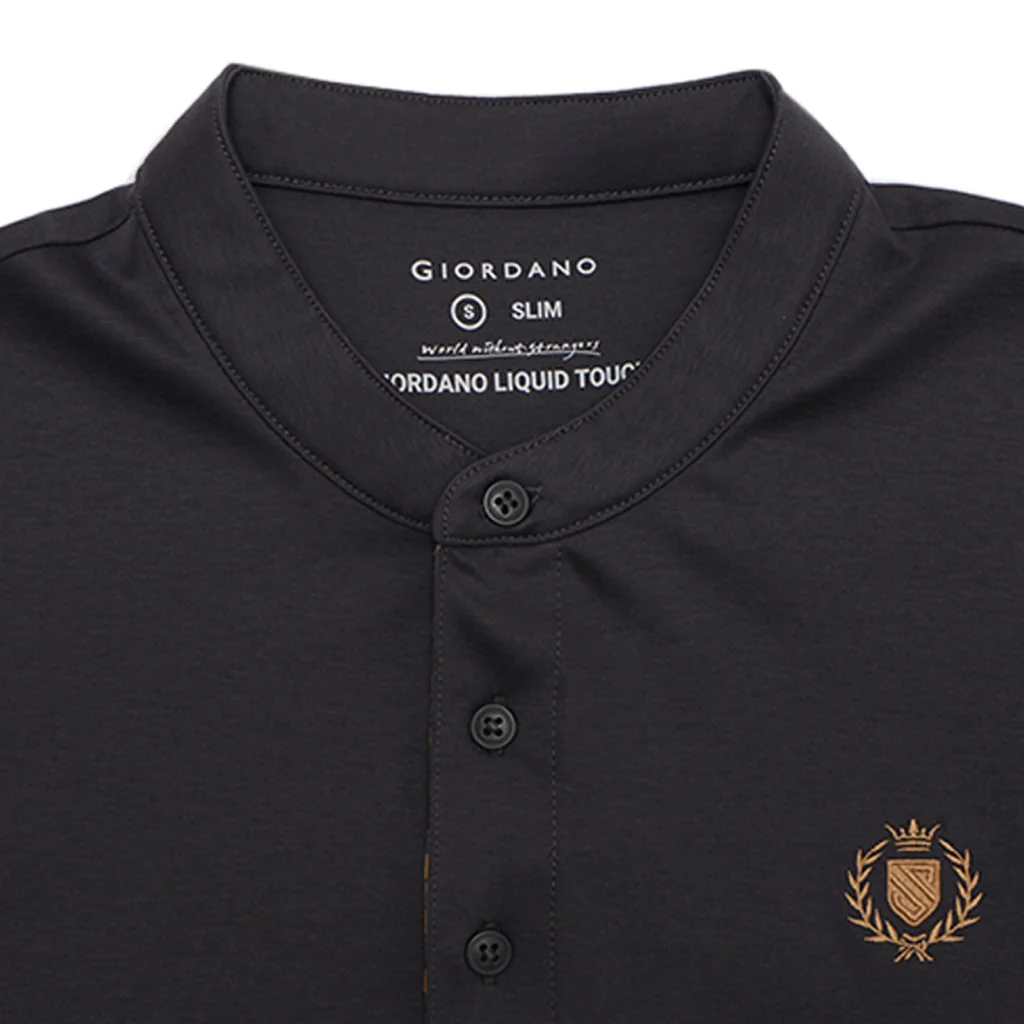 Men's Embroidery Henley Tee (01024644) - 02 - Atom - Image 4