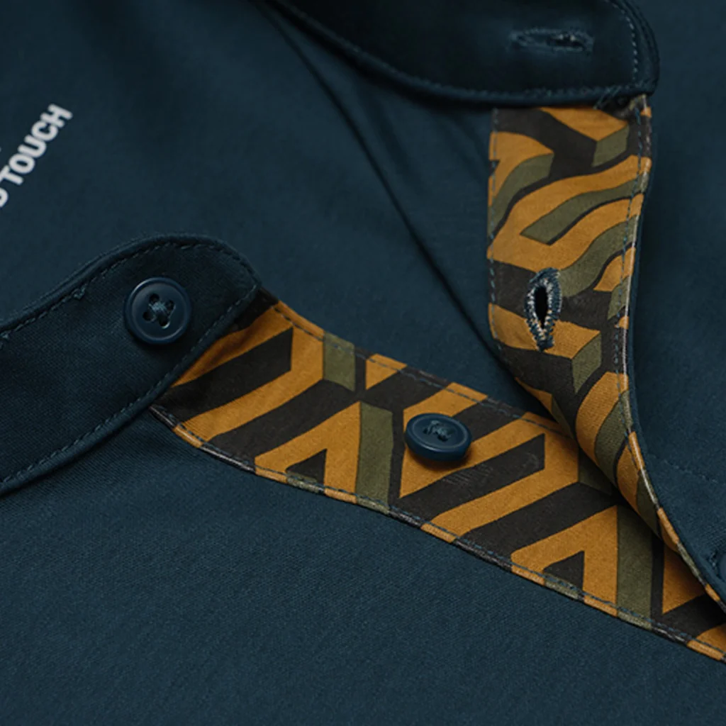 Men's Embroidery Henley Tee (01024644) - 04 - Emerald Green - Image 6