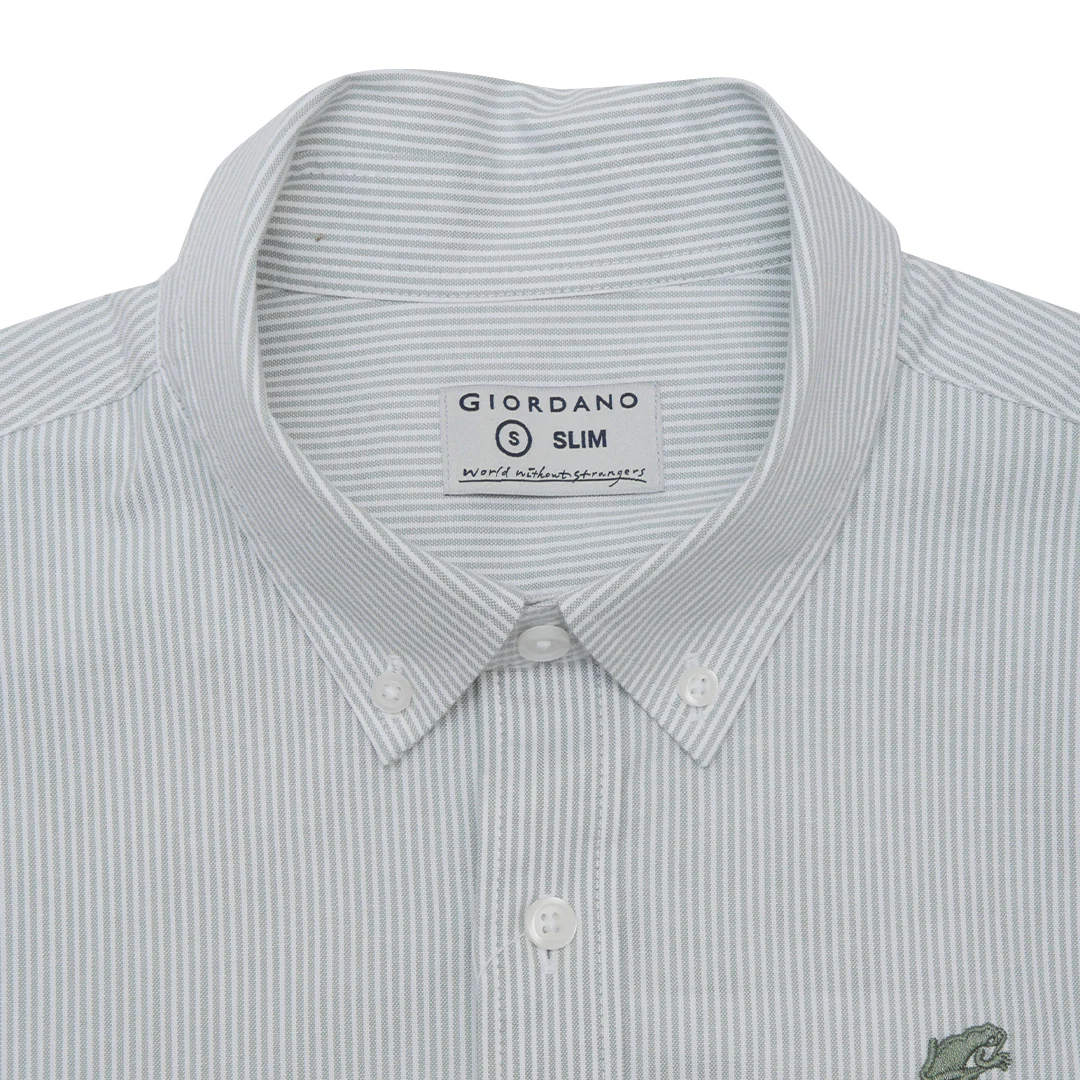 GIORDANO Men's Frog Short Sleeves Oxford Shirt (01045248) - Image 5