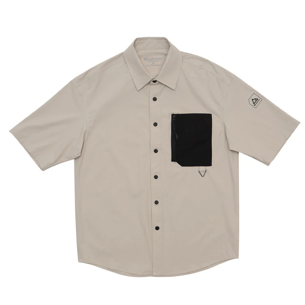 GIORDANO Men's G Motion Nylon Spandex Short Sleeves Zip Pocket Shirt (01045244) - Image 12