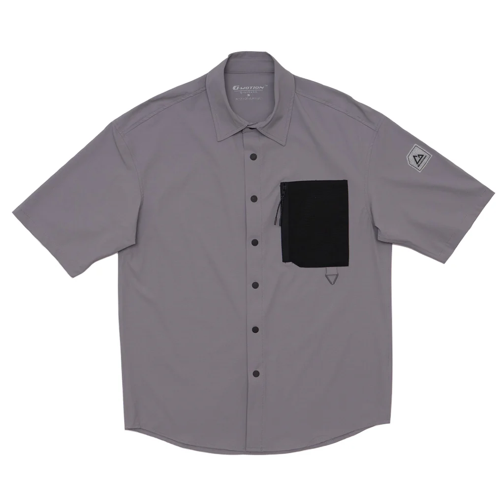 GIORDANO Men's G Motion Nylon Spandex Short Sleeves Zip Pocket Shirt (01045244) - Image 13