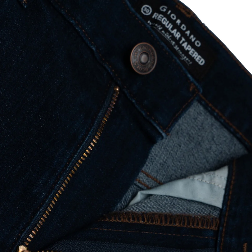 GIORDANO Men's Mid Rise Regular Tapered Denim Pants (01114053) - 02 - Dk Blue - Image 6