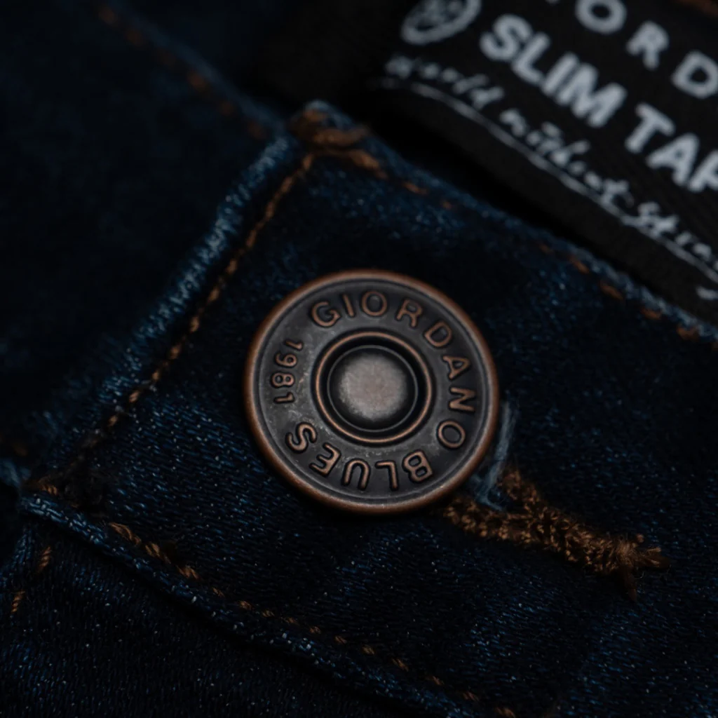 Men's Mid Rise Slim Tapered Cropped Denim Pants (01124007) - 02 - Dk Blue - Image 4