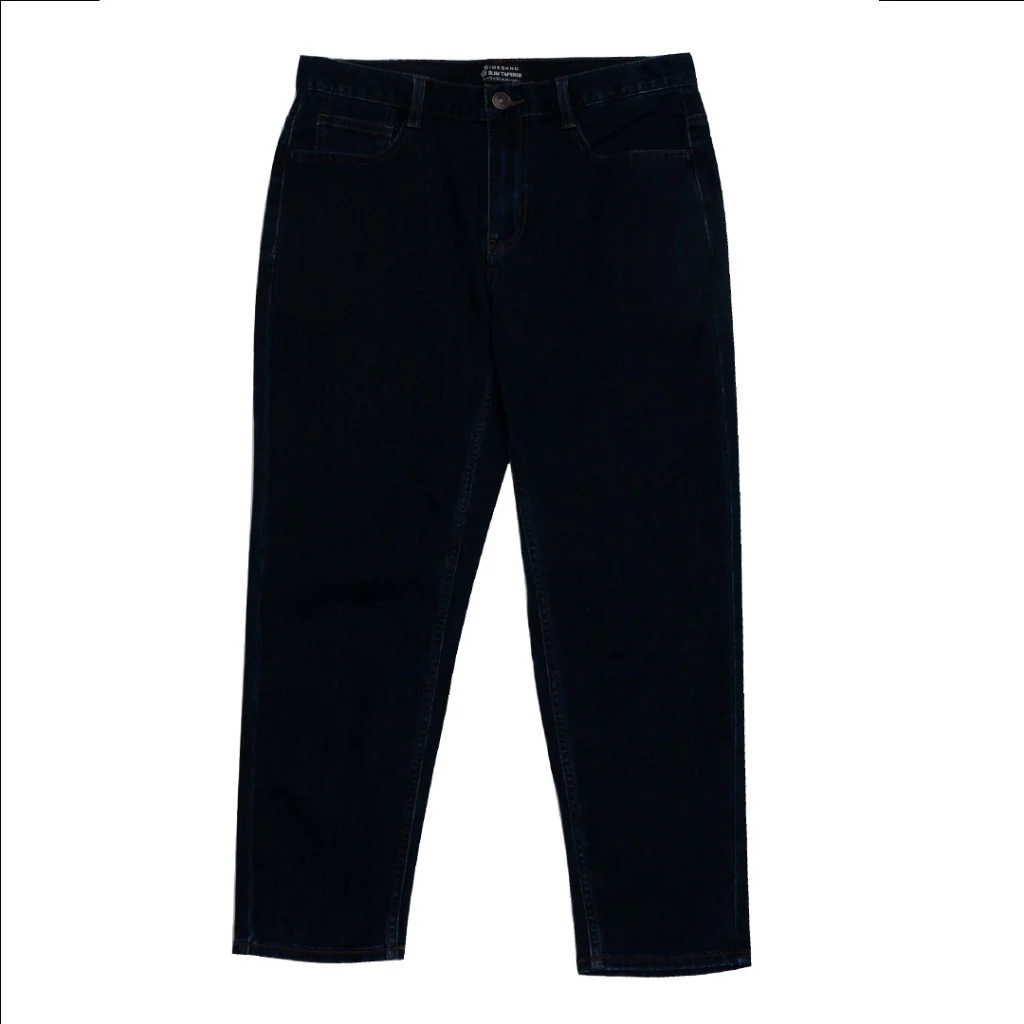 Men's Mid Rise Slim Tapered Cropped Denim Pants (01124007) - 02 - Dk Blue - Image 9
