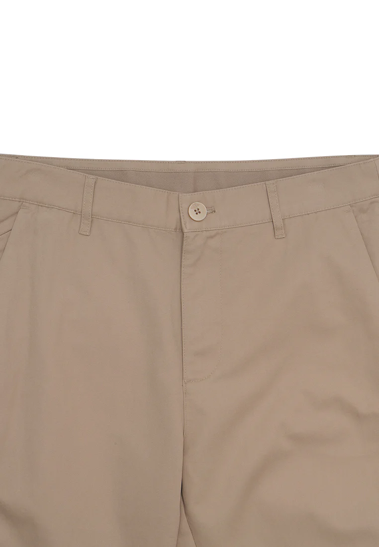 GIORDANO Men's Twill Mid Rise Regular Tapered Khaki Pants (01115003) - Image 3
