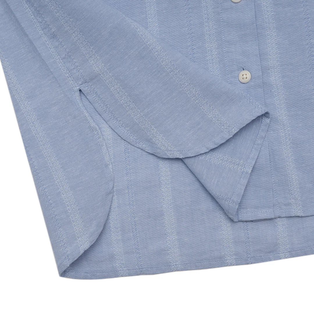 GIORDANO Women's Cotton Linen Acute Collar Long Sleeves Loose Fit Shirt (05345223) - Image 5