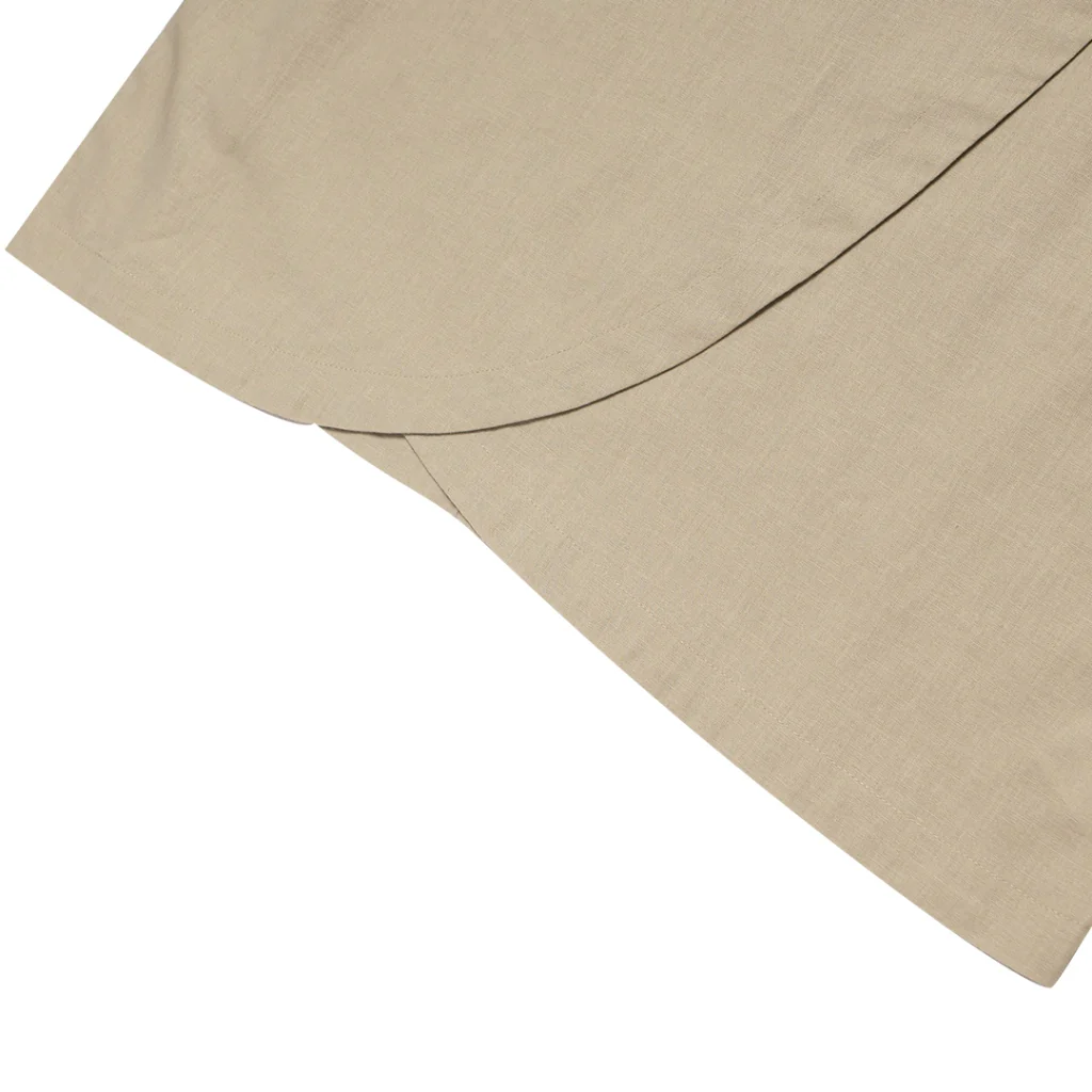 Women's Cotton Linen Poplin Round Neck Lace Shirt  (05344202) - 05 - Elm Green - Image 3