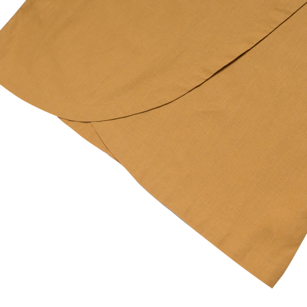 Women's Cotton Linen Poplin Round Neck Lace Shirt (05344202) - 06 - Honey Mustard - Image 3