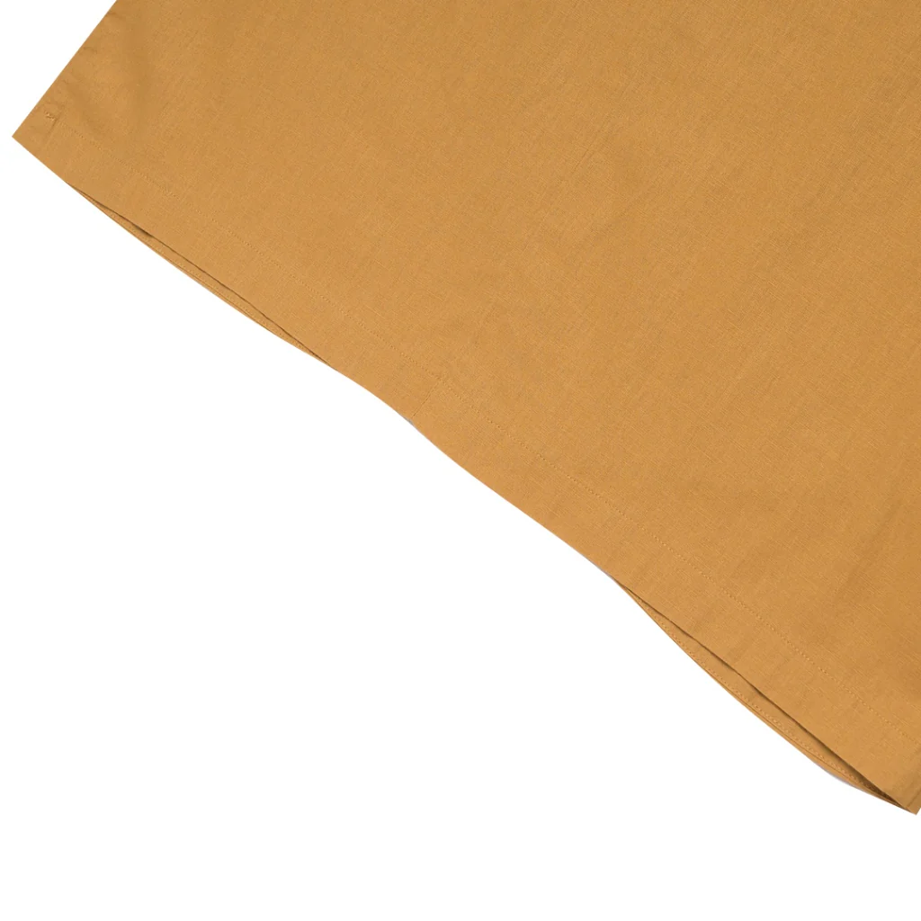 Women's Cotton Linen Poplin Round Neck Lace Shirt (05344202) - 06 - Honey Mustard - Image 8