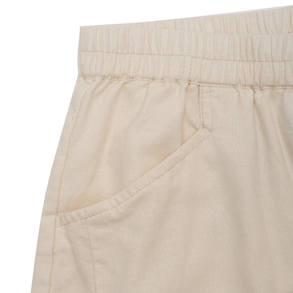 GIORDANO Women's Linen Cotton High Waist Relax Tapered Audrey Cropped Pants (05425220) - Image 4