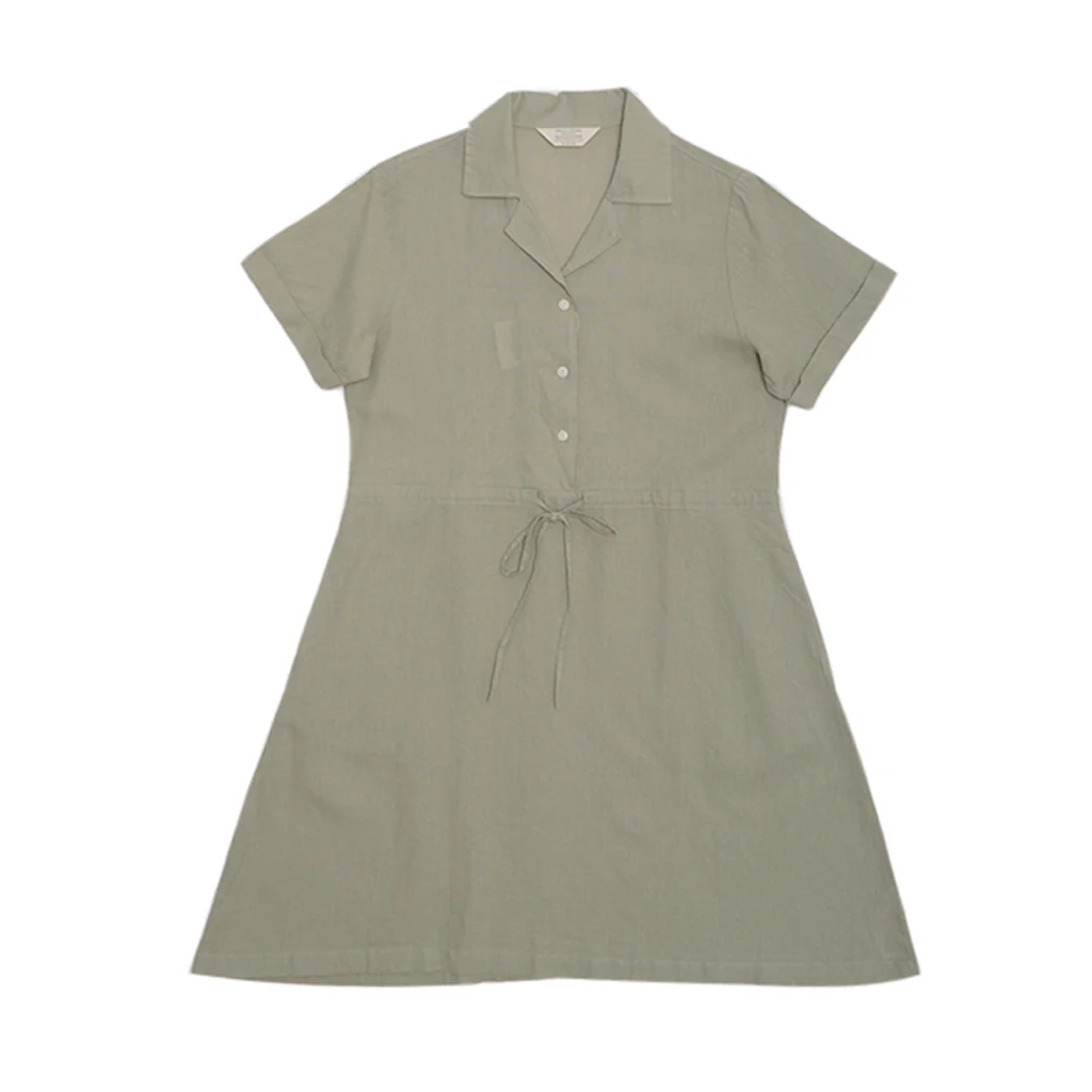 GIORDANO Women's Linen Cotton Poplin Notch Collar Comfort Fit with Belt Dress (05465242) - Image 4