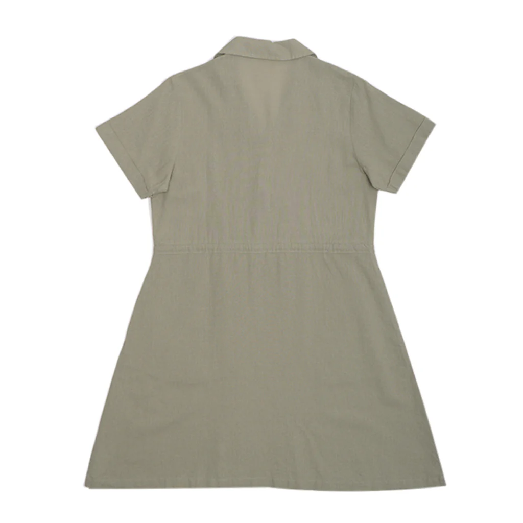 GIORDANO Women's Linen Cotton Poplin Notch Collar Comfort Fit with Belt Dress (05465242) - Image 5