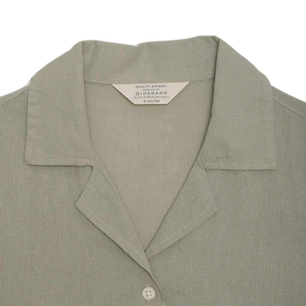 GIORDANO Women's Linen Cotton Poplin Notch Collar Comfort Fit with Belt Dress (05465242) - Image 7