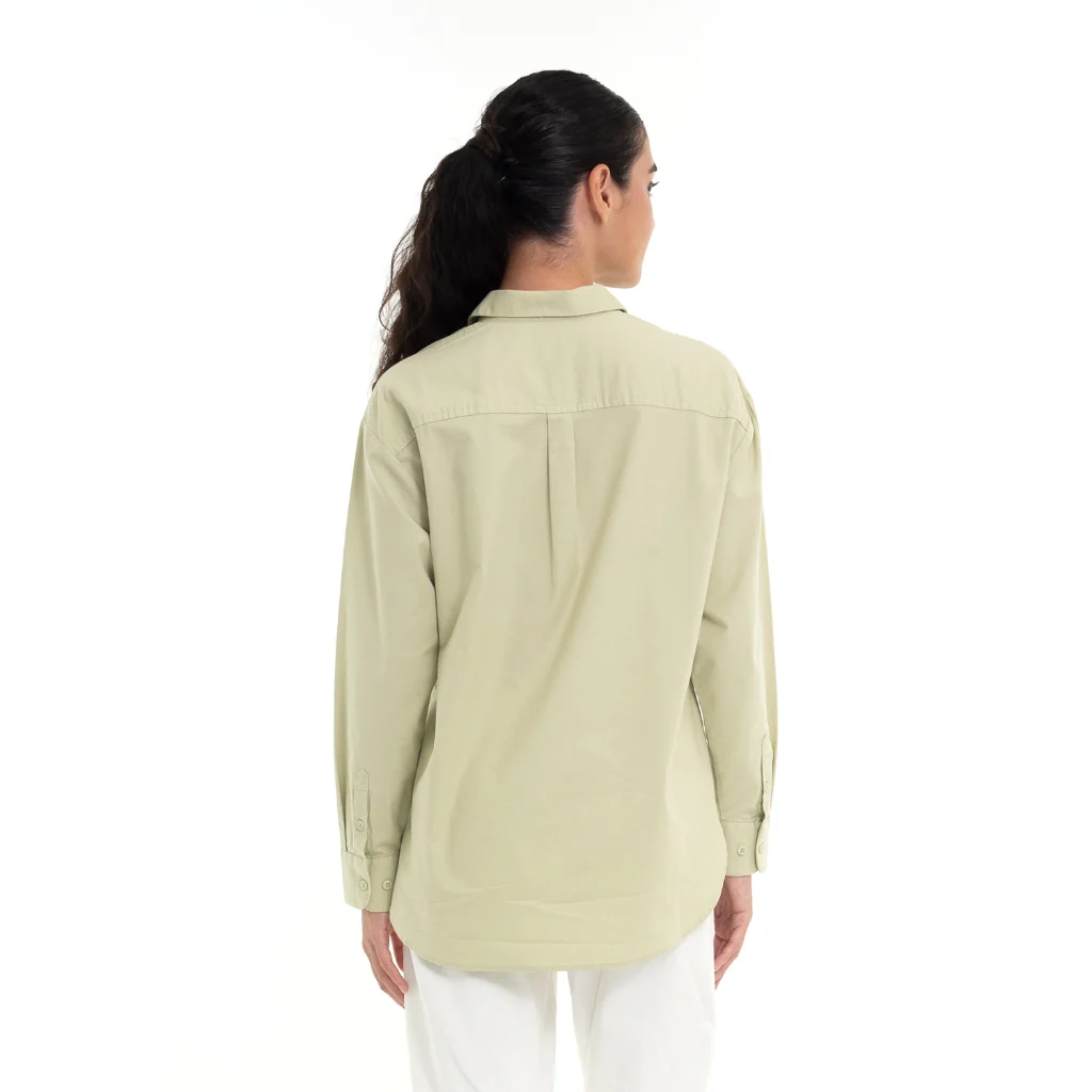 Women's Oxford Long Sleeves Loose Shirt (05344002) - 03 - Green - Image 3