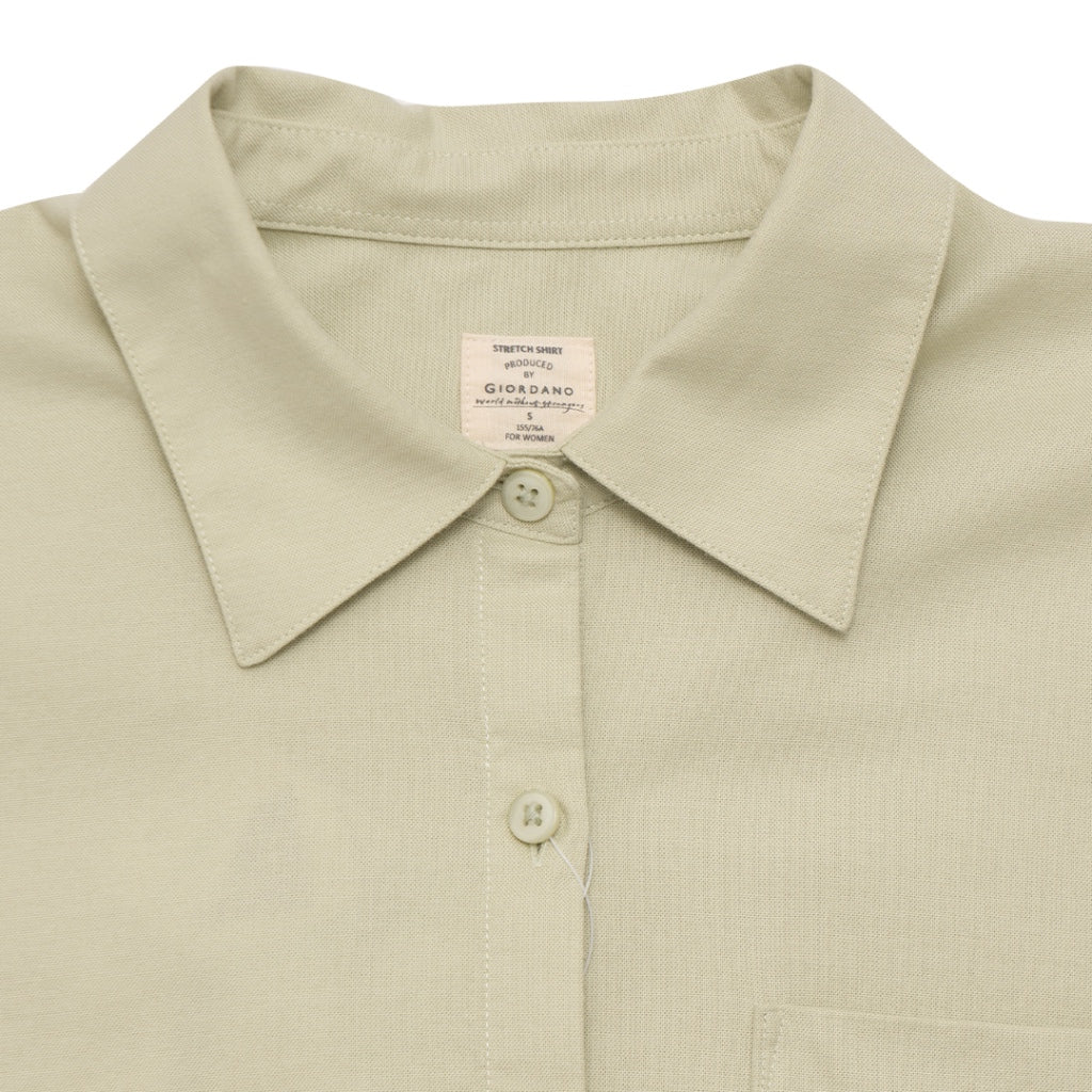 Women's Oxford Long Sleeves Loose Shirt (05344002) - 03 - Green - Image 4