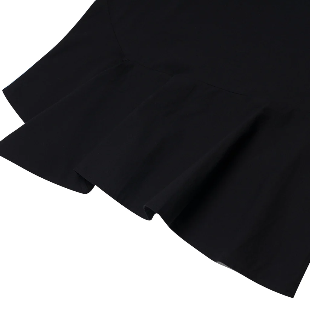 GIORDANO Women's Poplin Round Neck Shirt (05343216) - 11 - Signature Black - Image 6