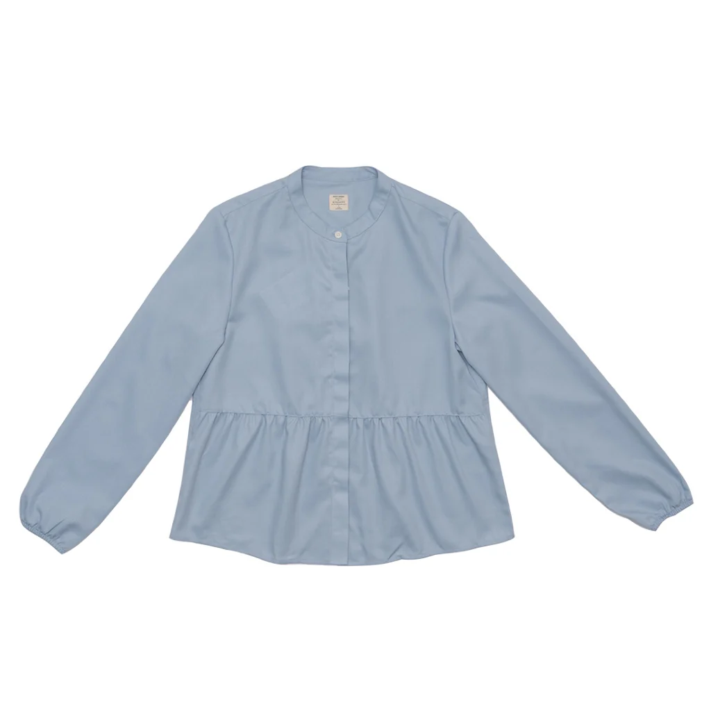 GIORDANO Women's Twill Round Neck Long Sleeves Boyfriend Fit Shirt (05345004) - Image 9